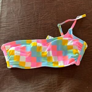 One Shoulder Colorblock Bikini Top